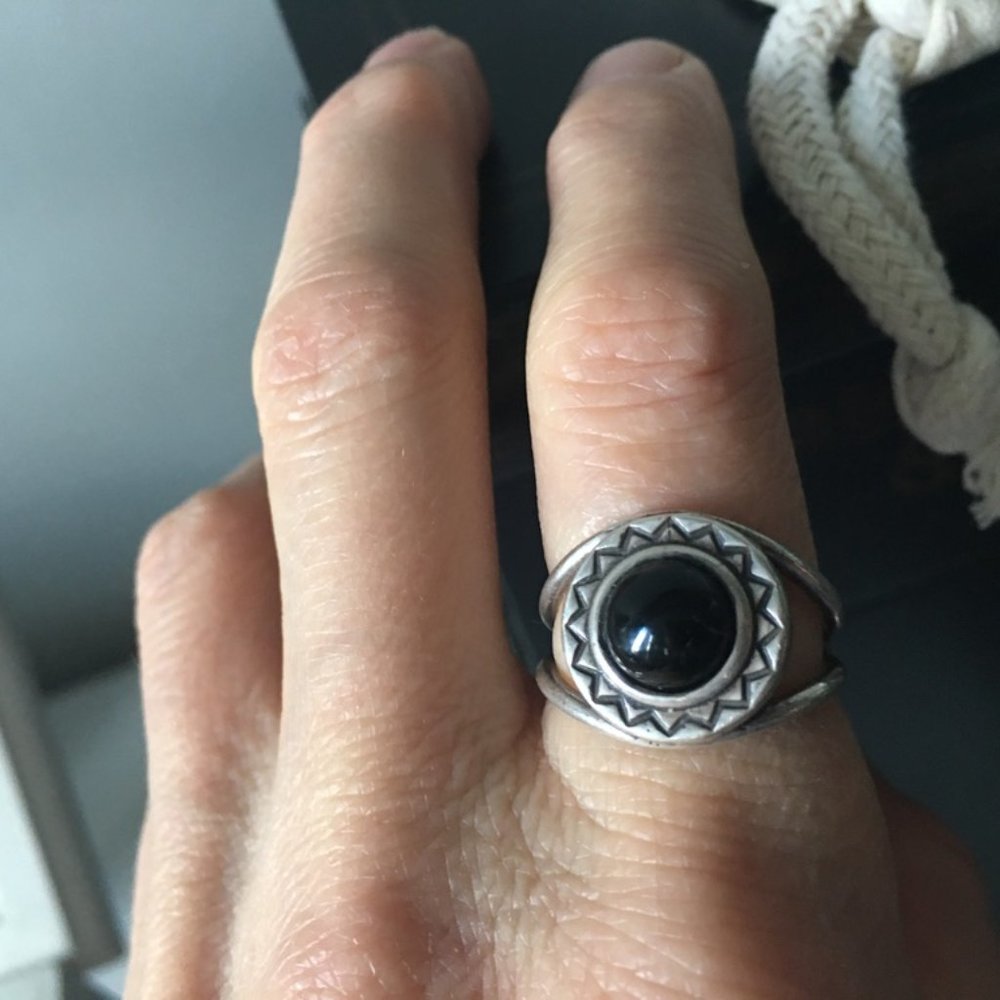 Pamela Love Sterling silver ring with onyx